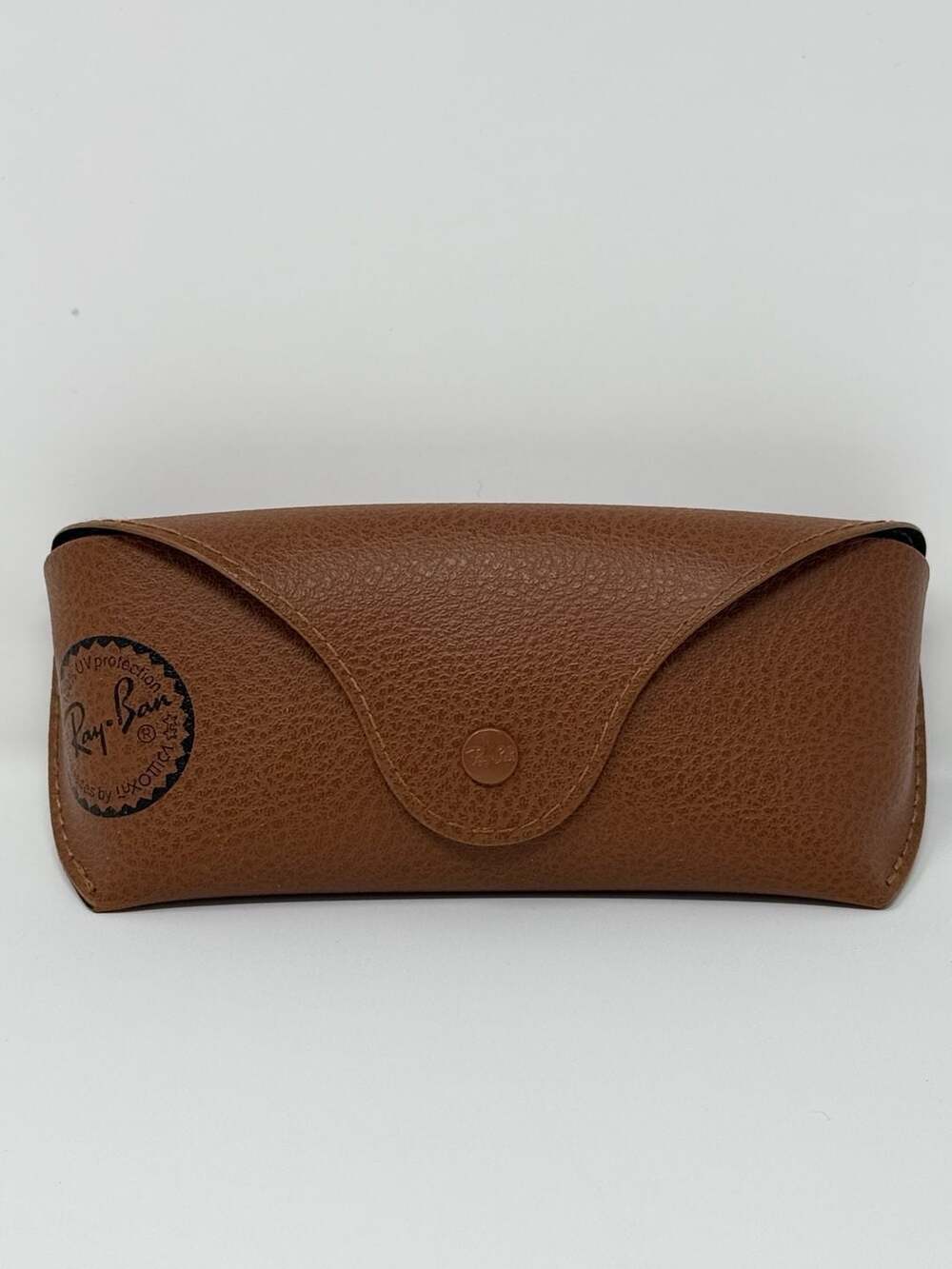 Ray-Ban Classic Brown Pebbled Leatherette Snap-Button Sunglasses Case